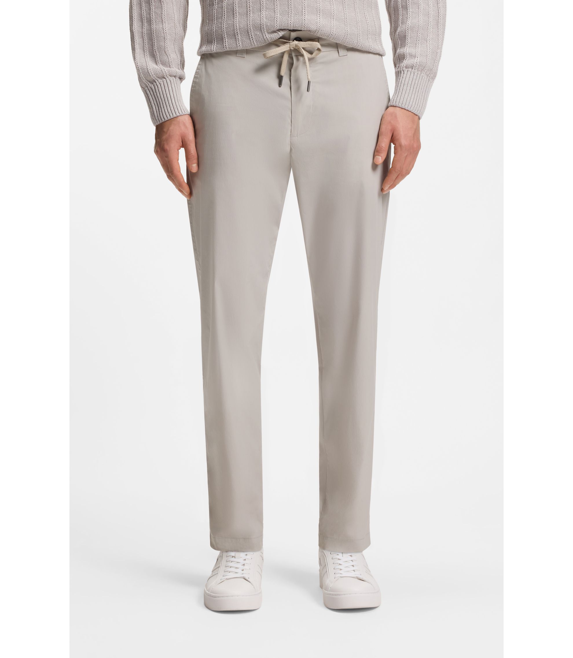 Regular-Fit Chino aus Popeline-Baumwoll-Mix