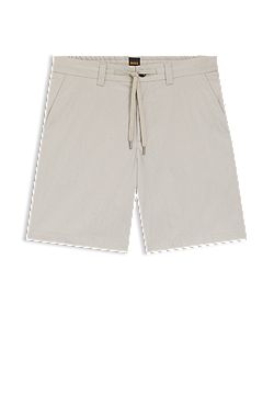 Straight-fit chino shorts in cotton-blend poplin