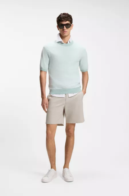 Regular-Fit Chino-Shorts aus Popeline im Baumwoll-Mix