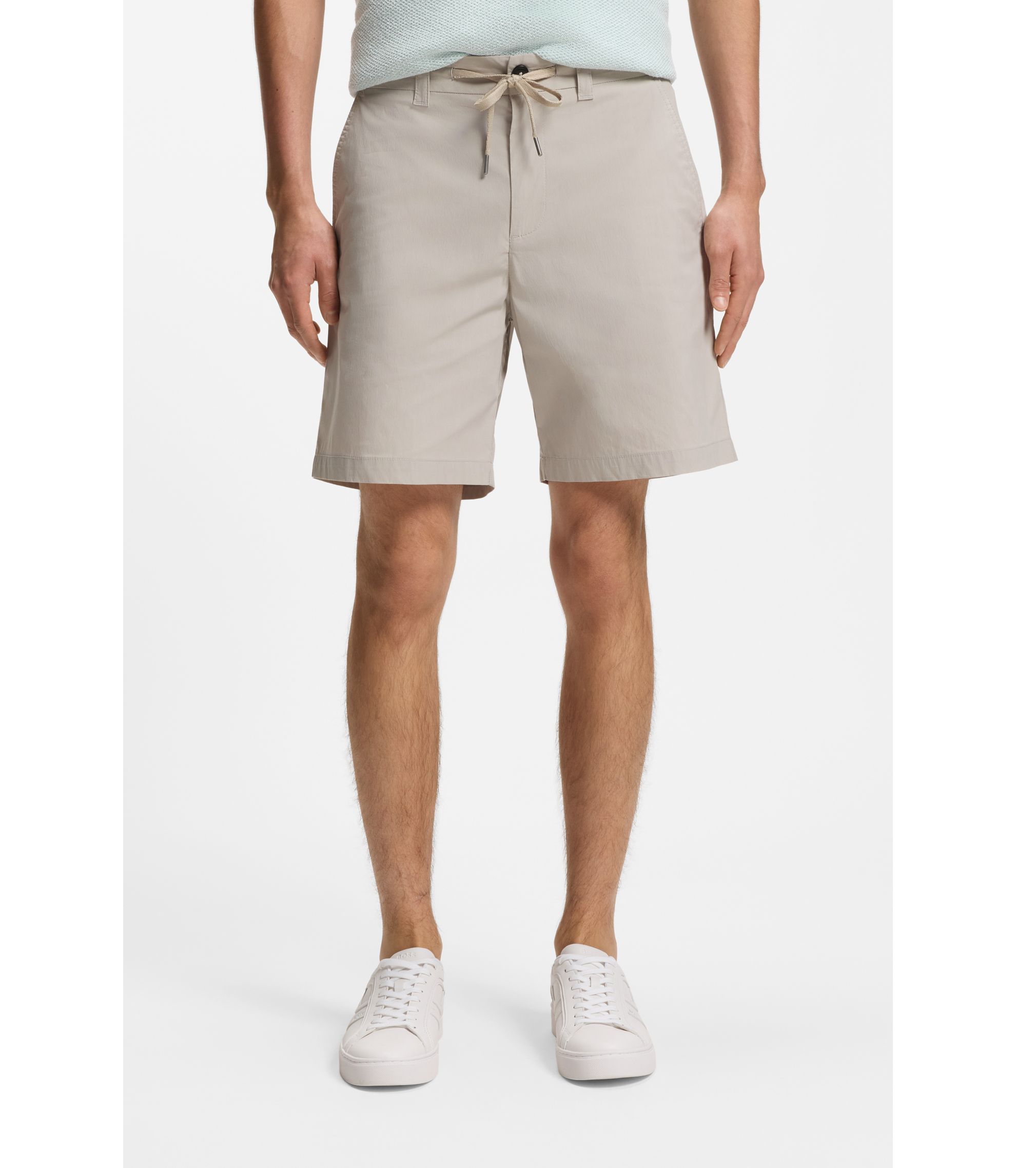 Regular-Fit Chino-Shorts aus Popeline im Baumwoll-Mix