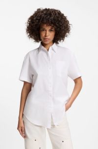 Relaxed-fit blouse in Oxford cotton, White