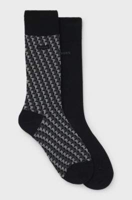 Lot de deux paires de chaussettes de longueur r&eacute;guli&egrave;re, Noir