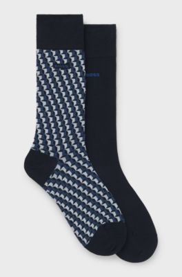 Mittelhohe Socken im Zweierpack, Dunkelblau