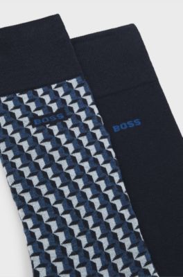 Lot de deux paires de chaussettes de longueur r&eacute;guli&egrave;re, Bleu fonc&eacute;