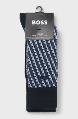 Lot de deux paires de chaussettes de longueur r&eacute;guli&egrave;re, Bleu fonc&eacute;