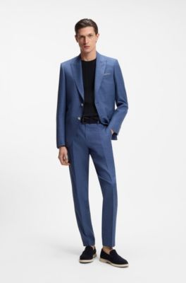 Camiseta de seda y algod&oacute;n con panel delantero de punto trenzado, Azul oscuro