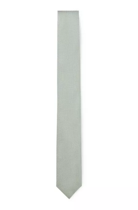 Silk-blend tie with micro pattern