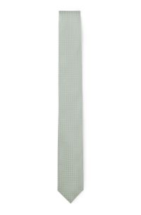 Silk-blend tie with micro pattern, Light Green