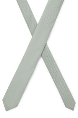 Silk-blend tie with micro pattern, Light Green