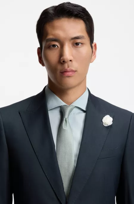 Silk-blend tie with micro pattern