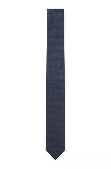 Silk-blend tie with micro pattern