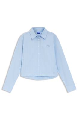 Relaxed-fit blouse in striped cotton poplin 1