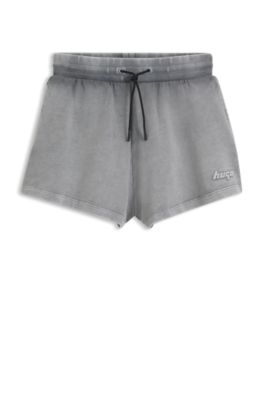 Relaxed-fit shorts in cotton terry with embossed logo, Grey