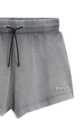 Relaxed-fit shorts in cotton terry with embossed logo, Grey