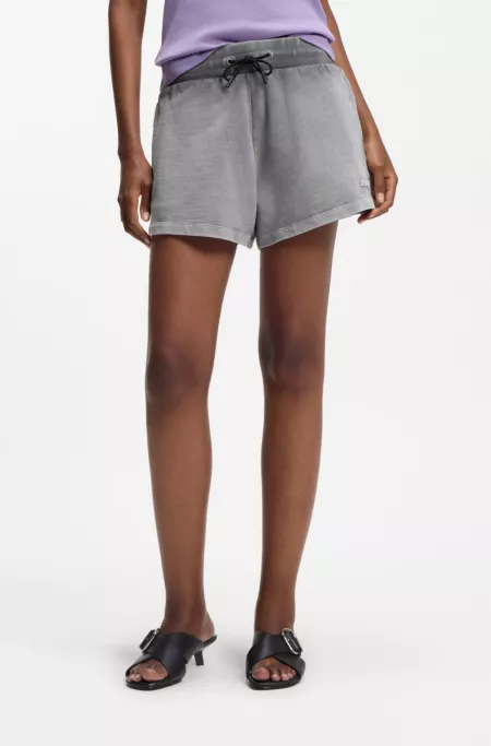 Relaxed-fit shorts in cotton terry with embossed logo