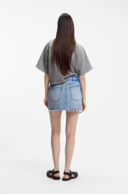 Relaxed-fit T-shirt in cotton terry with embossed logo, Light Grey