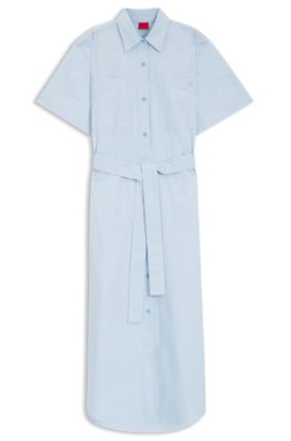 Shirt dress in cotton poplin, Light Blue