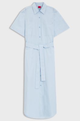 Shirt dress in cotton poplin, Light Blue