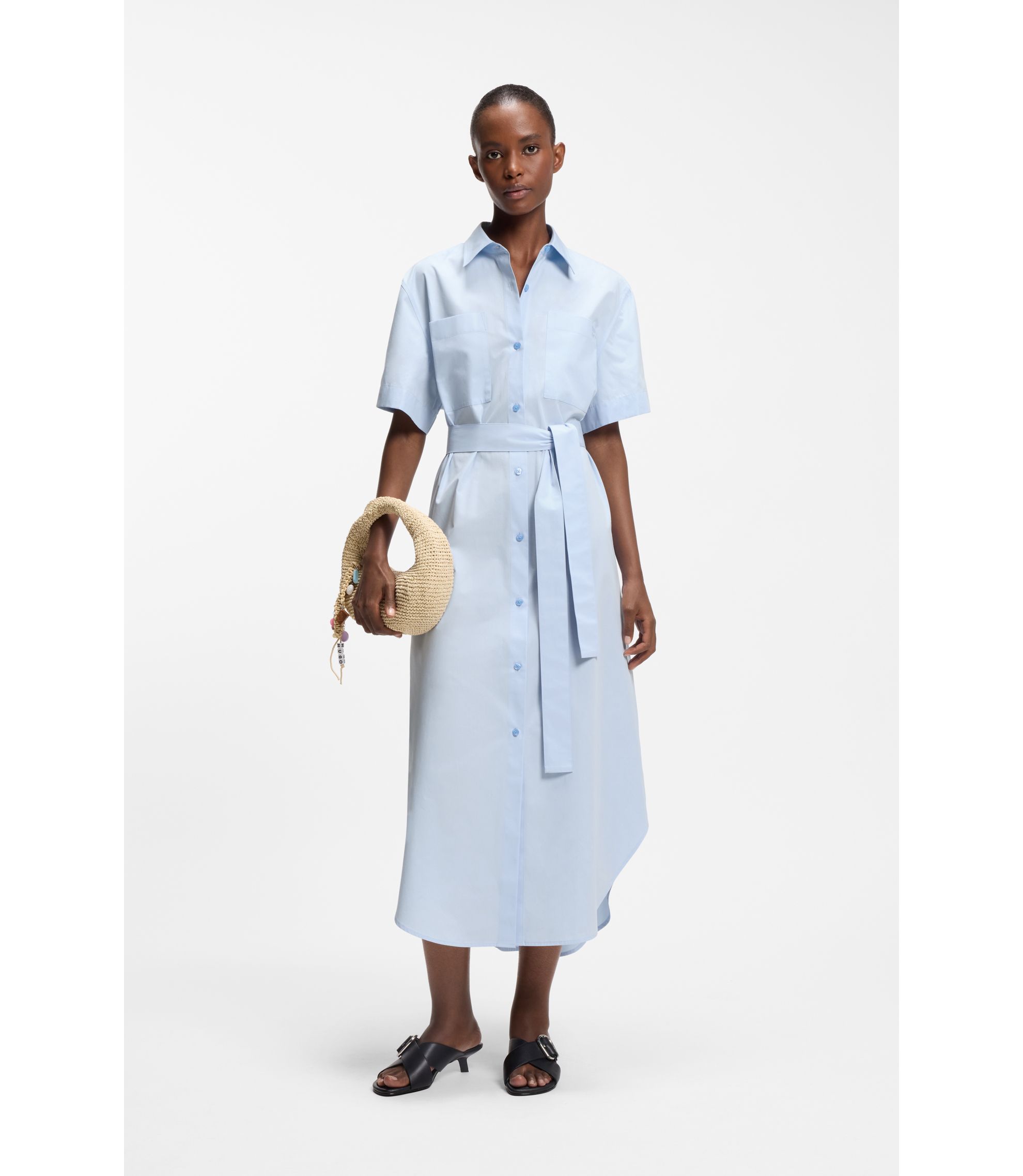 Hemdblusenkleid aus Baumwoll-Popeline