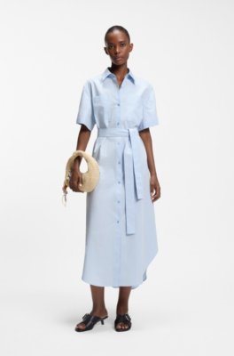 Shirt dress in cotton poplin