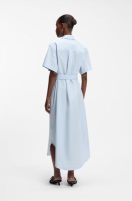 Shirt dress in cotton poplin, Light Blue