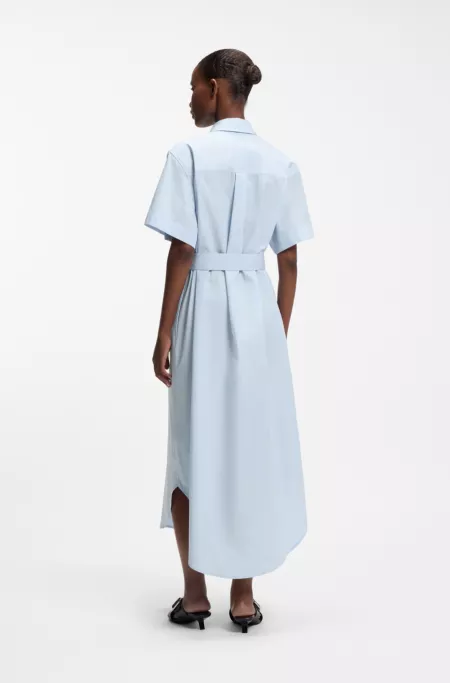 Robe-chemise en popeline de coton