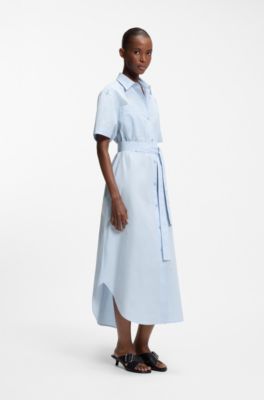 Shirt dress in cotton poplin, Light Blue