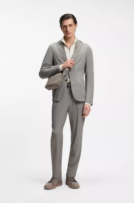 BOSS x ASTON MARTIN knitted crossbody bag with suede trims