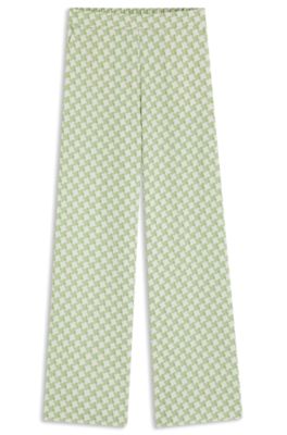 Relaxed-fit trousers with all-over print, Light Green