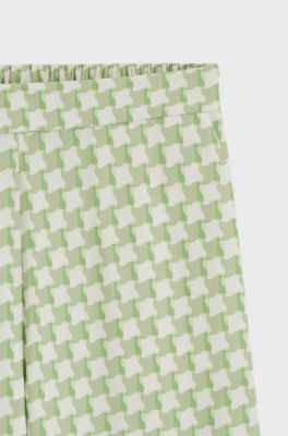 Relaxed-fit trousers with all-over print, Light Green