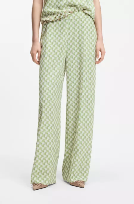 Relaxed-fit trousers with all-over print