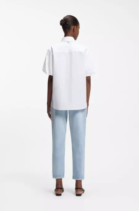 Relaxed-fit blouse in cotton poplin