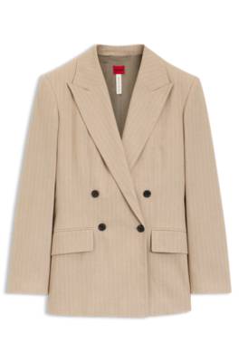 Regular-fit blazer in a pinstripe cotton blend 1