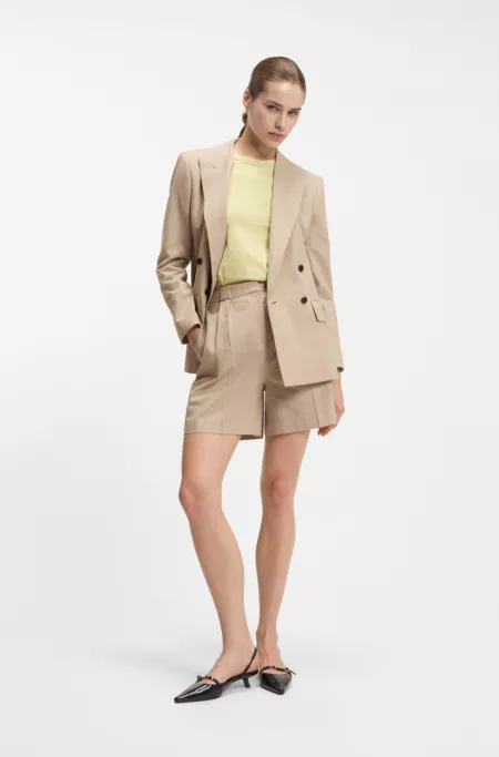 Regular-fit blazer in a pinstripe cotton blend