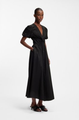 Hugo Maxi dress in cotton with twist front maxiklänningar dam – bild 2
