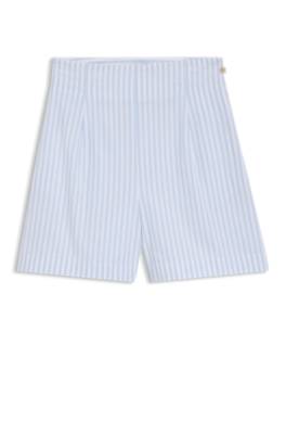 Cotton-poplin shorts with vertical stripes 1