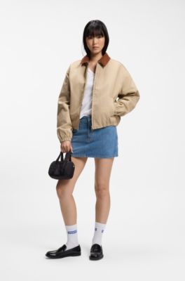 Denim mini skirt, Blue