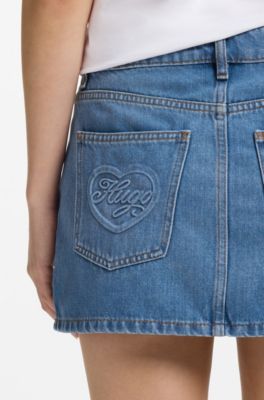 Denim mini skirt, Blue