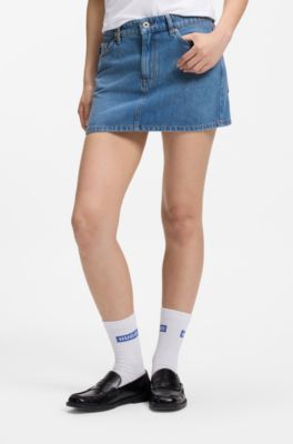 Denim mini skirt, Blue