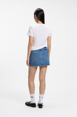 Denim mini skirt, Blue