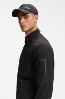 Relaxed-fit overshirt with water-repellent finish, Black