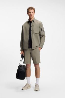 Relaxed-fit overshirt with water-repellent finish, Light Green