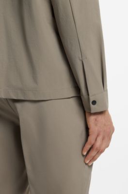 Relaxed-fit overshirt with water-repellent finish, Light Green