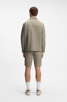 Relaxed-fit overshirt with water-repellent finish, Light Green