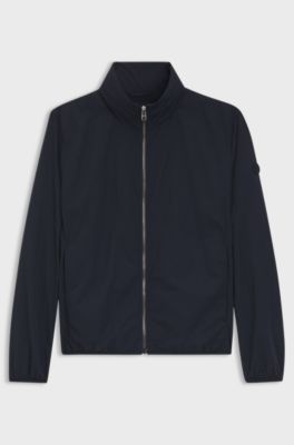 Waterafstotende jas met Double B-monogram, Donkerblauw