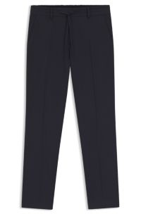Packable slim-fit trousers in a washable wool blend, Dark Blue