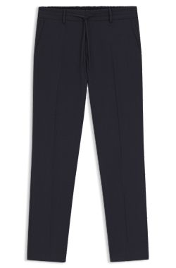 Opvouwbare slim-fit broek van een wasbare wolmix