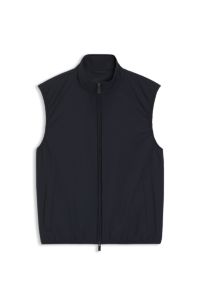 Water-repellent gilet with knitted trims, Dark Blue