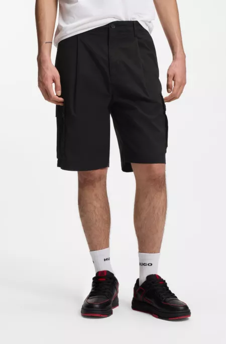 HUGO x RB stretch-cotton shorts with bull motif