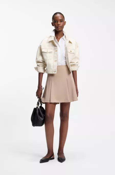 Relaxed-fit jacket in washed ecru denim